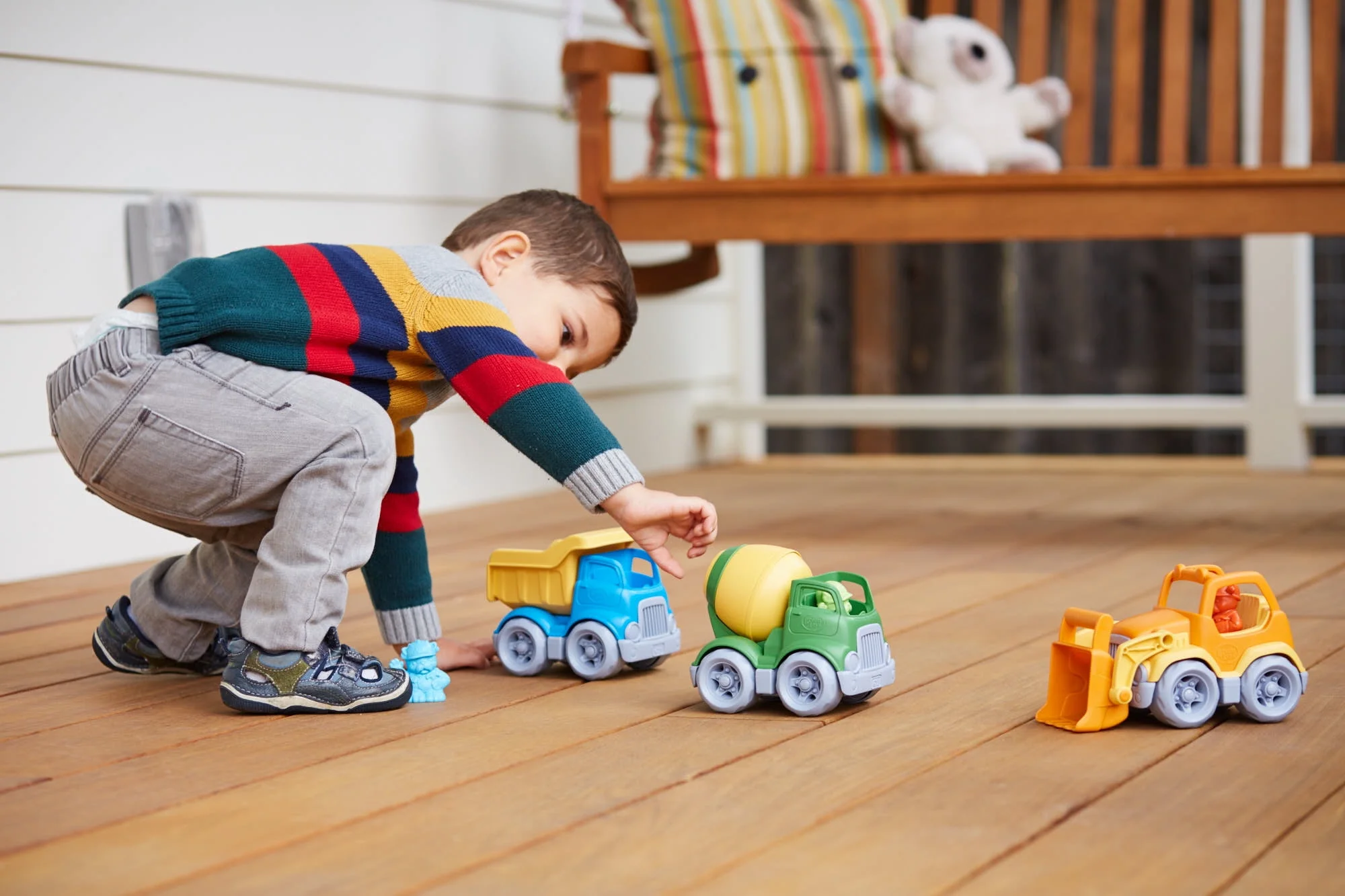 Green Toys Eco-Friendly Mixer Construction Truck - Green/Yellow - Image 2