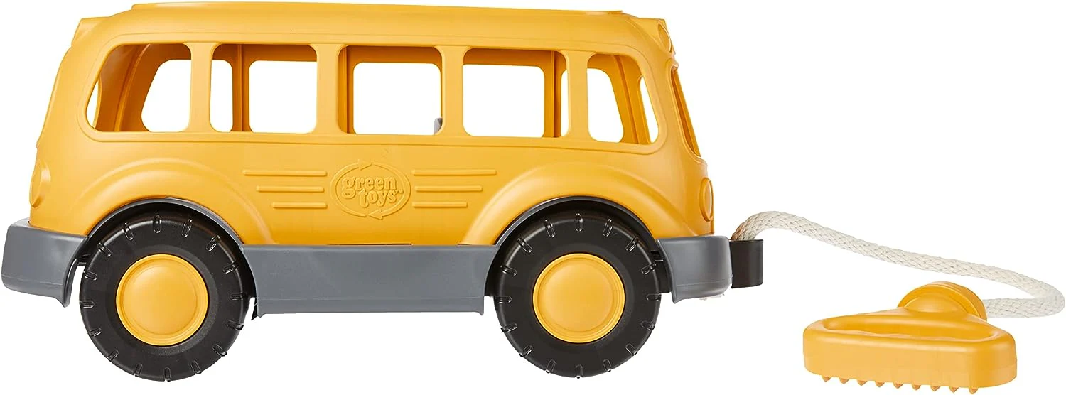 Green Toys Eco-Friendly School Bus Pull Wagon for Toddlers - Image 3