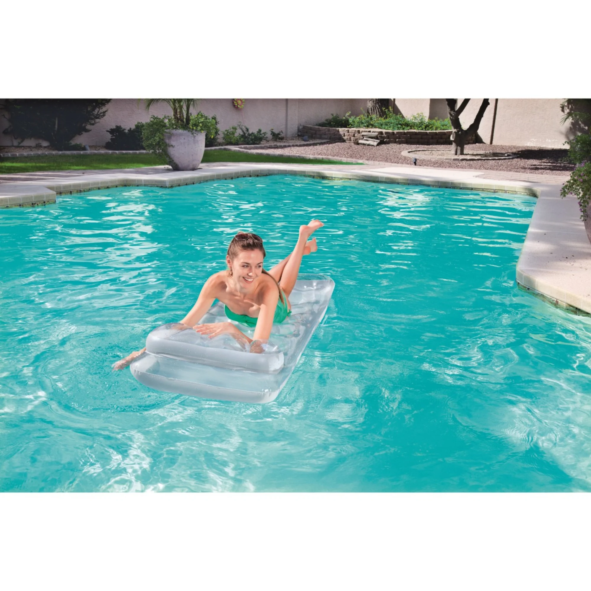 H2OGO! Metal Tech Lounge Inflatable Pool Float, 6'2" x 28" - Image 4