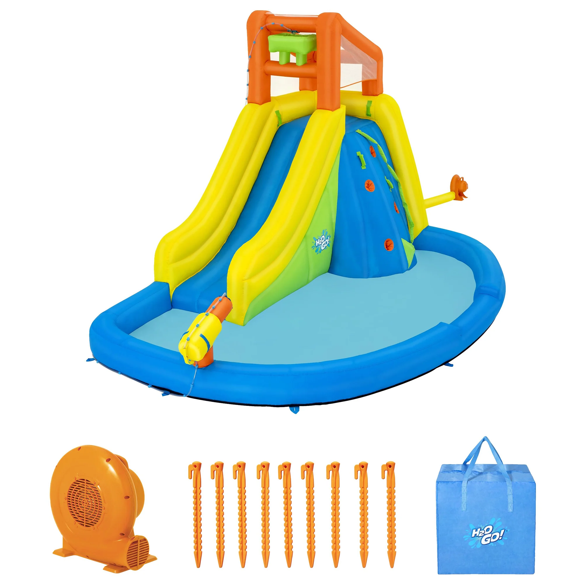 H2OGO! Mega Water Park - Mount Splashblast Inflatable Water Slide Combo - Image 2