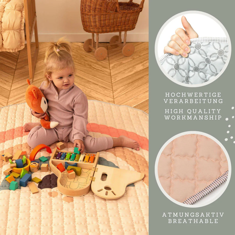 Hakuna Matte Quilted Playmat - Boho Rainbow Extravaganza - Image 6