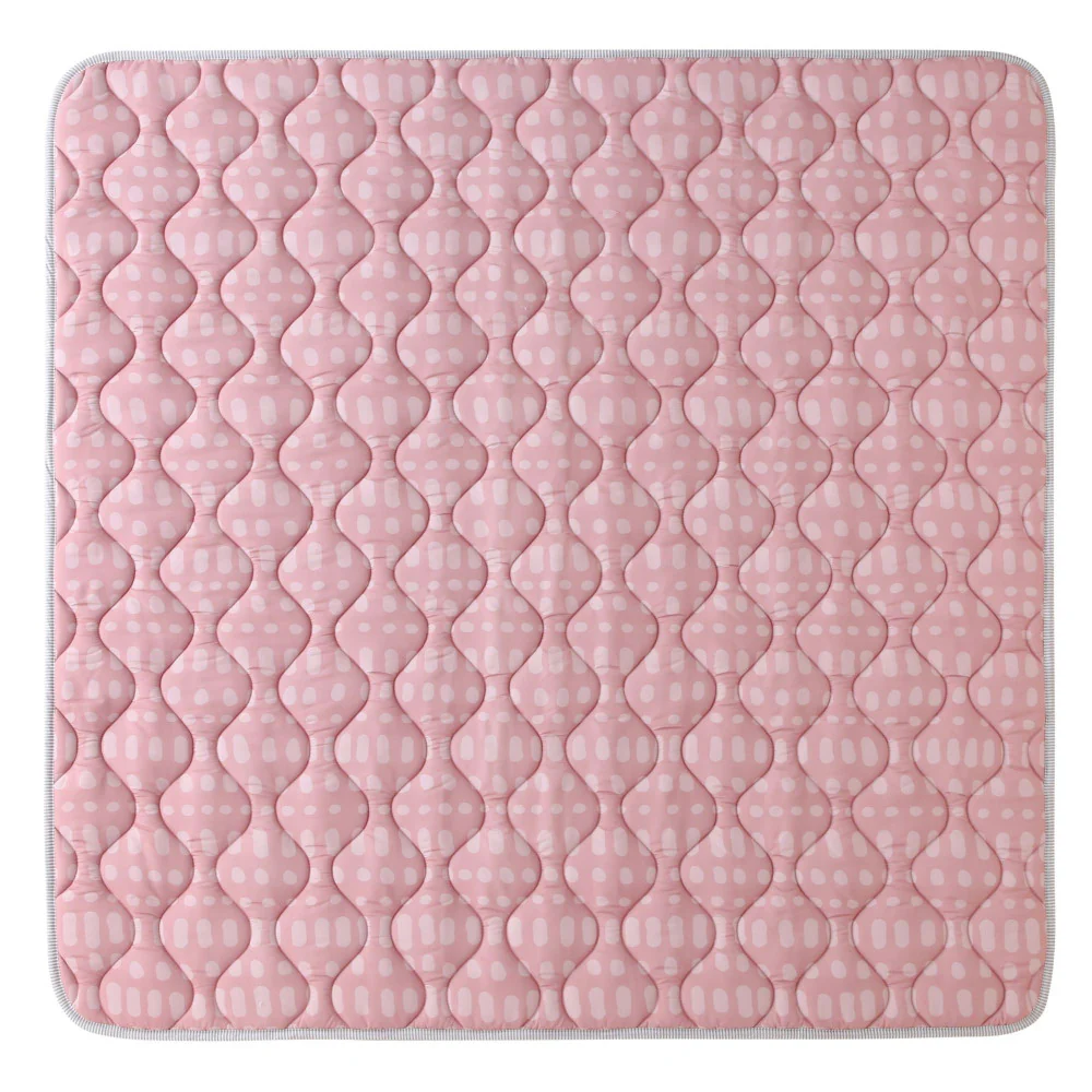 Hakuna Matte Quilted Playmat - Pink & Dots - Squishy Soft, 50" Square