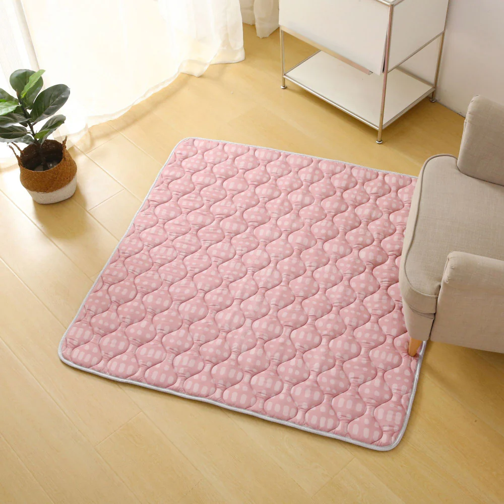 Hakuna Matte Quilted Playmat - Pink & Dots - Squishy Soft, 50" Square - Image 7