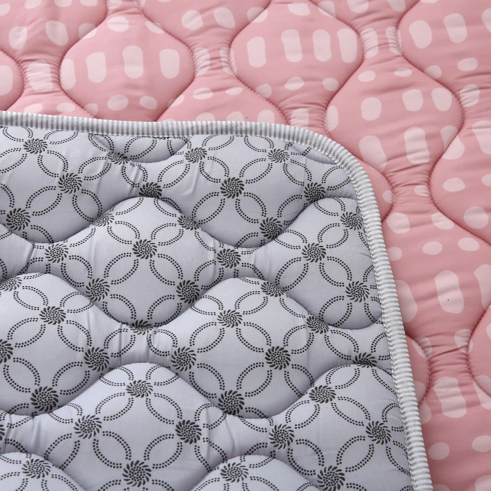 Hakuna Matte Quilted Playmat - Pink & Dots - Squishy Soft, 50" Square - Image 8