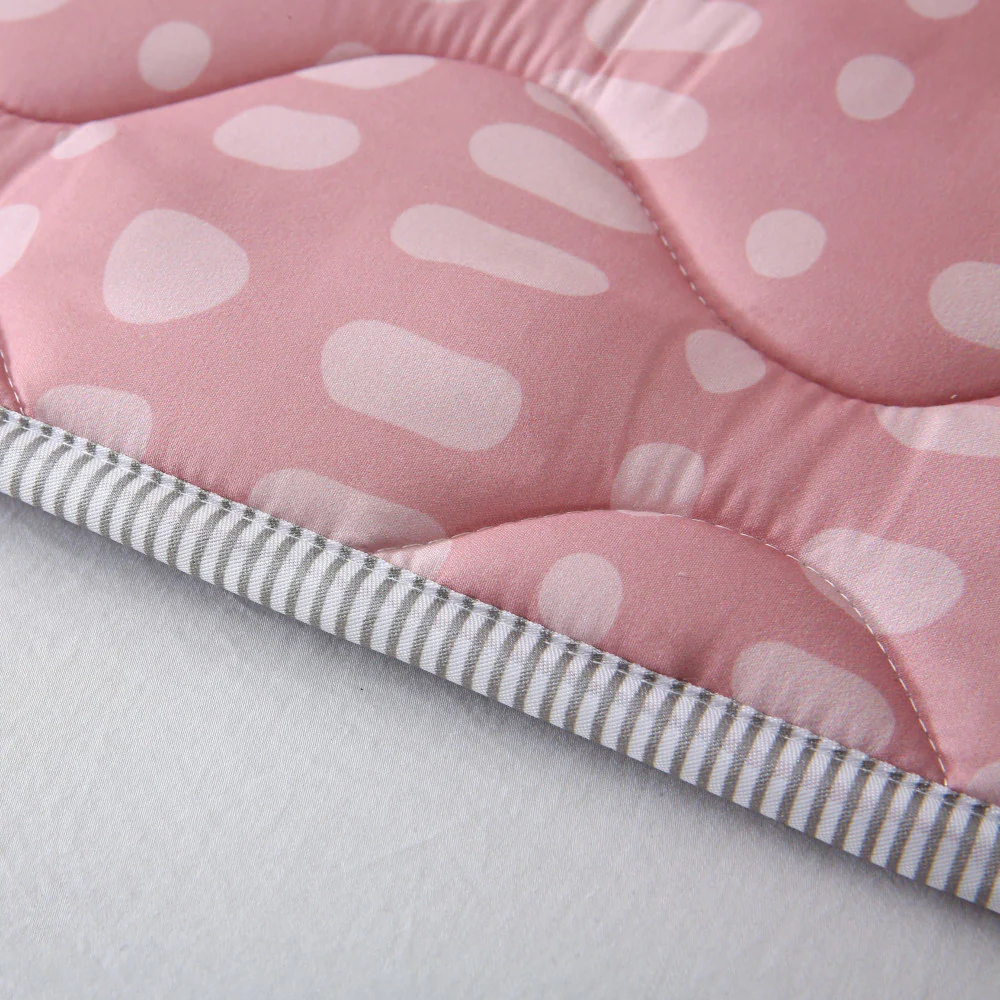 Hakuna Matte Quilted Playmat - Pink & Dots - Squishy Soft, 50" Square - Image 9