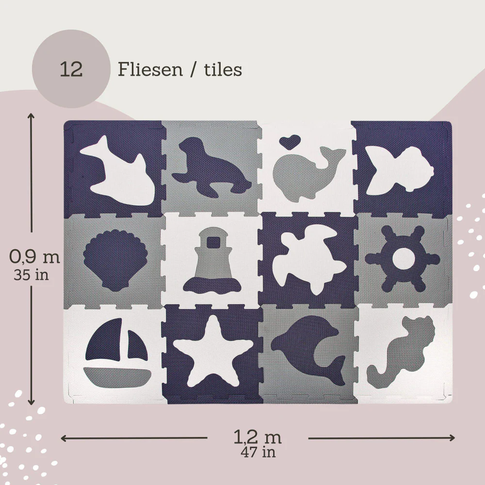 Hakuna Matte: Marine World Baby Play Mat - 47x35 Inches, 12 Foam Tiles - Image 2