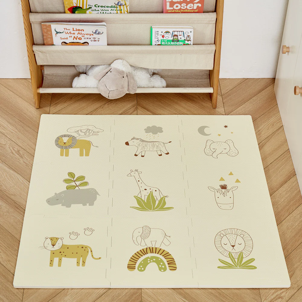 Hakuna Matte Safari Adventure: Chic Baby Play Mat - 35x35", 9 Foam Tiles - Image 7