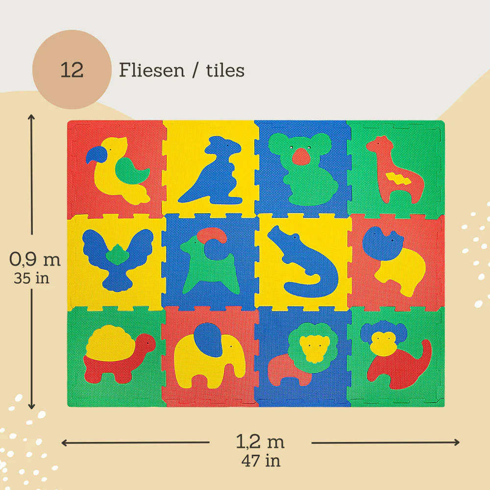 Hakuna Matte: Safari Adventure Baby Play Mat - 12 Piece Set - Image 2