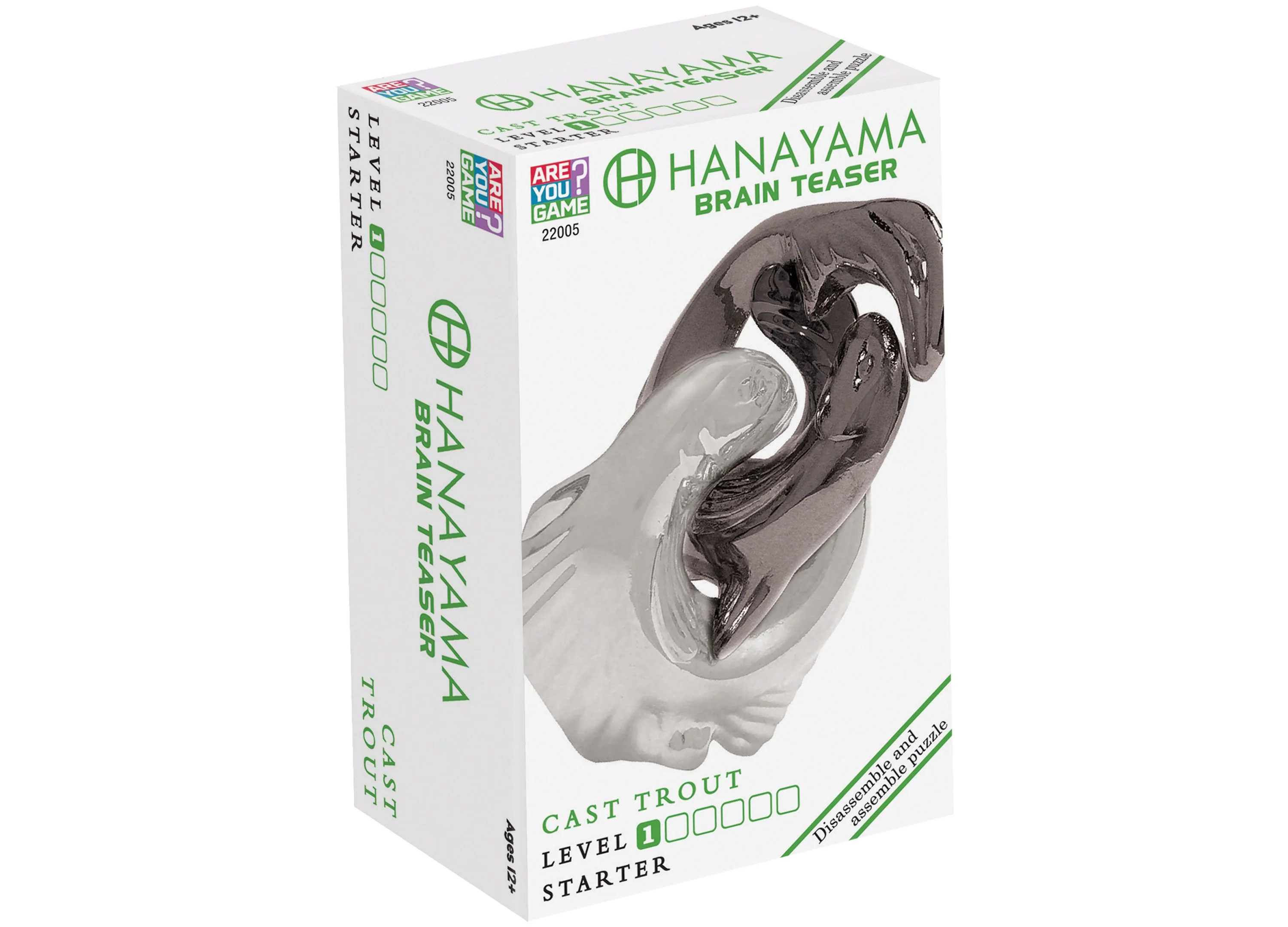 Hanayama Cast Metal Brain Teaser Puzzle - Level 1 Trout - Image 2