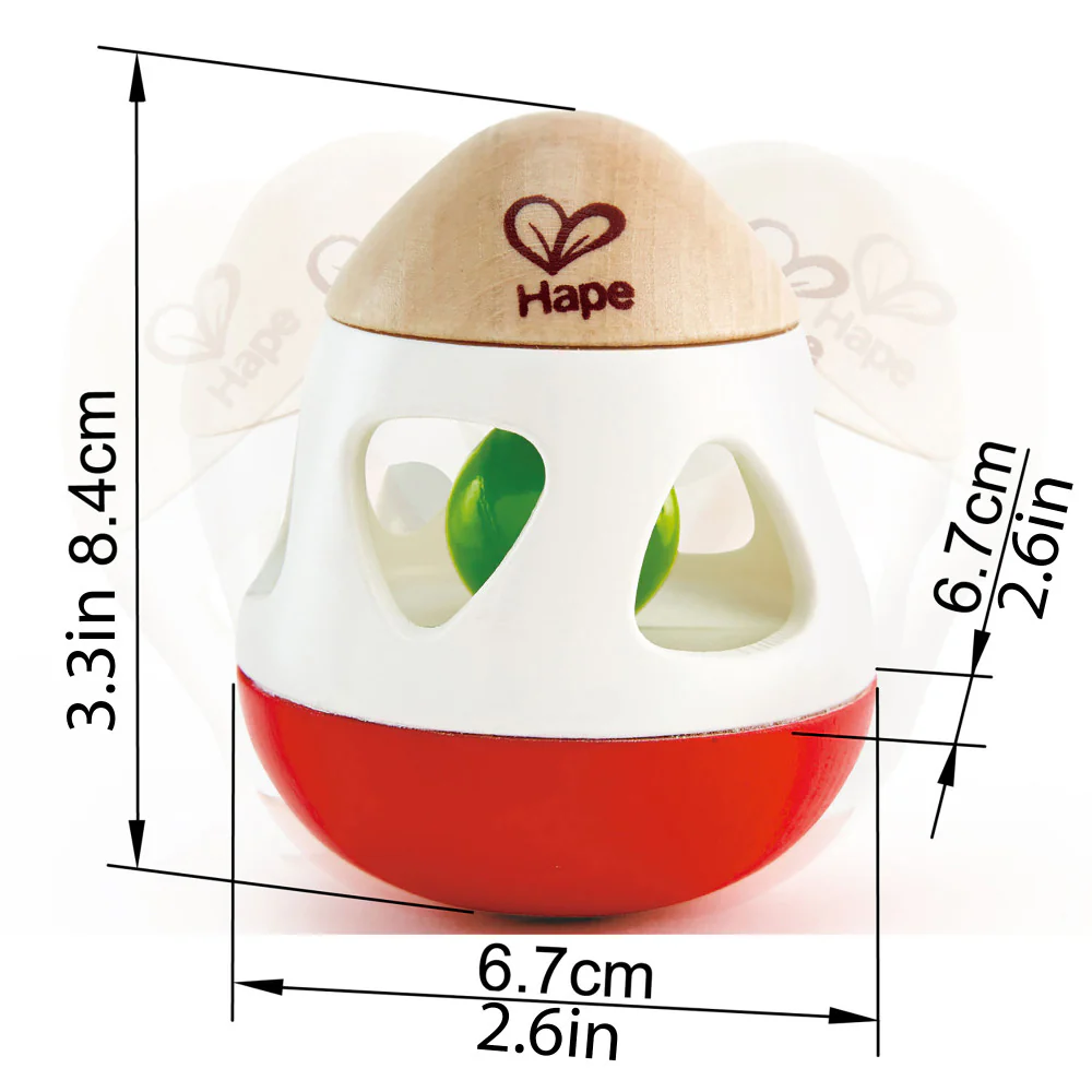 Hape Bell Rattle Toy – Vibrant Red, White & Green - Image 4