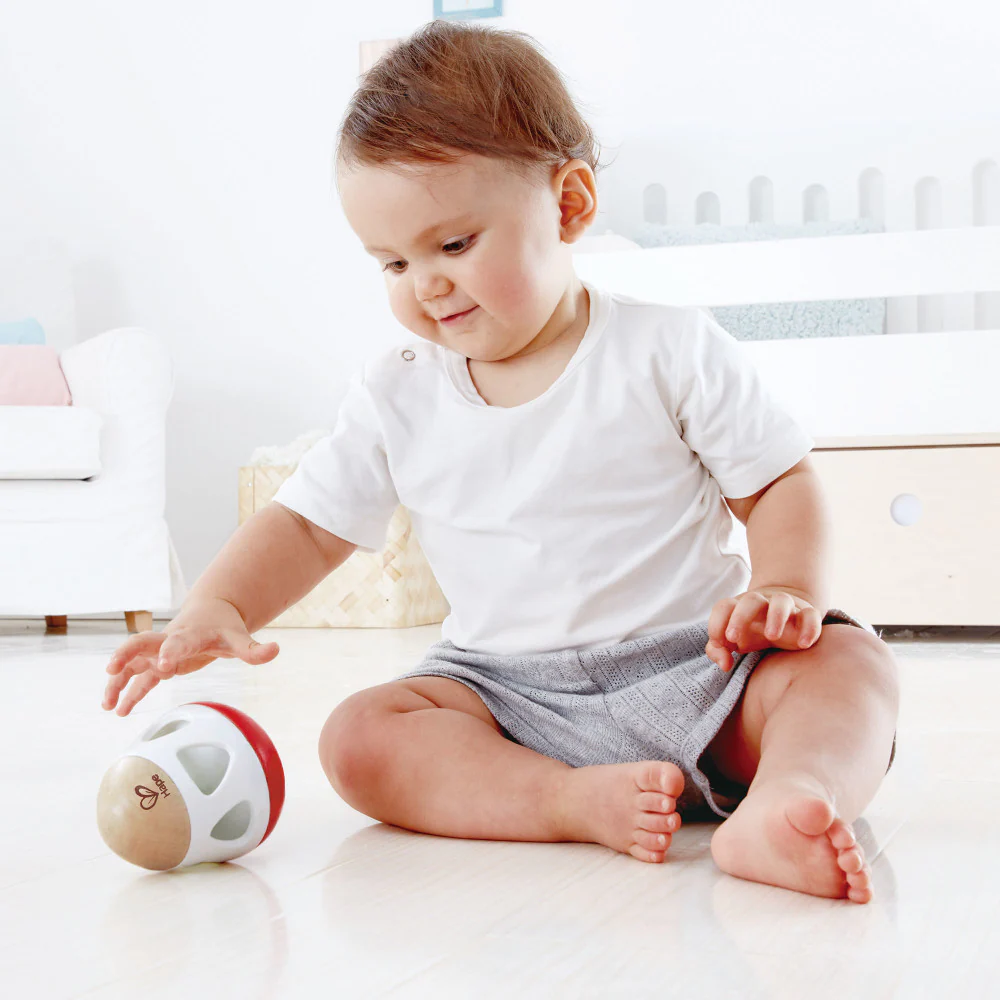Hape Bell Rattle Toy – Vibrant Red, White & Green - Image 5