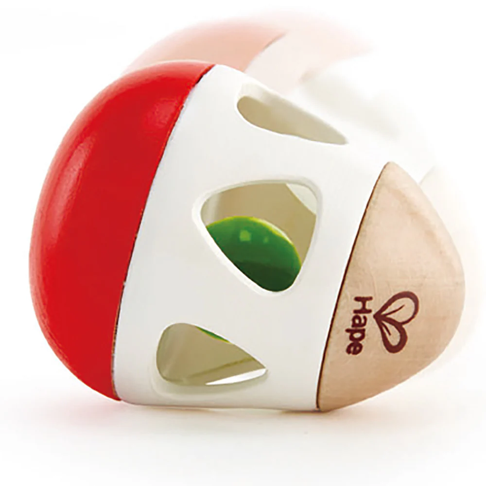 Hape Bell Rattle Toy – Vibrant Red, White & Green - Image 6