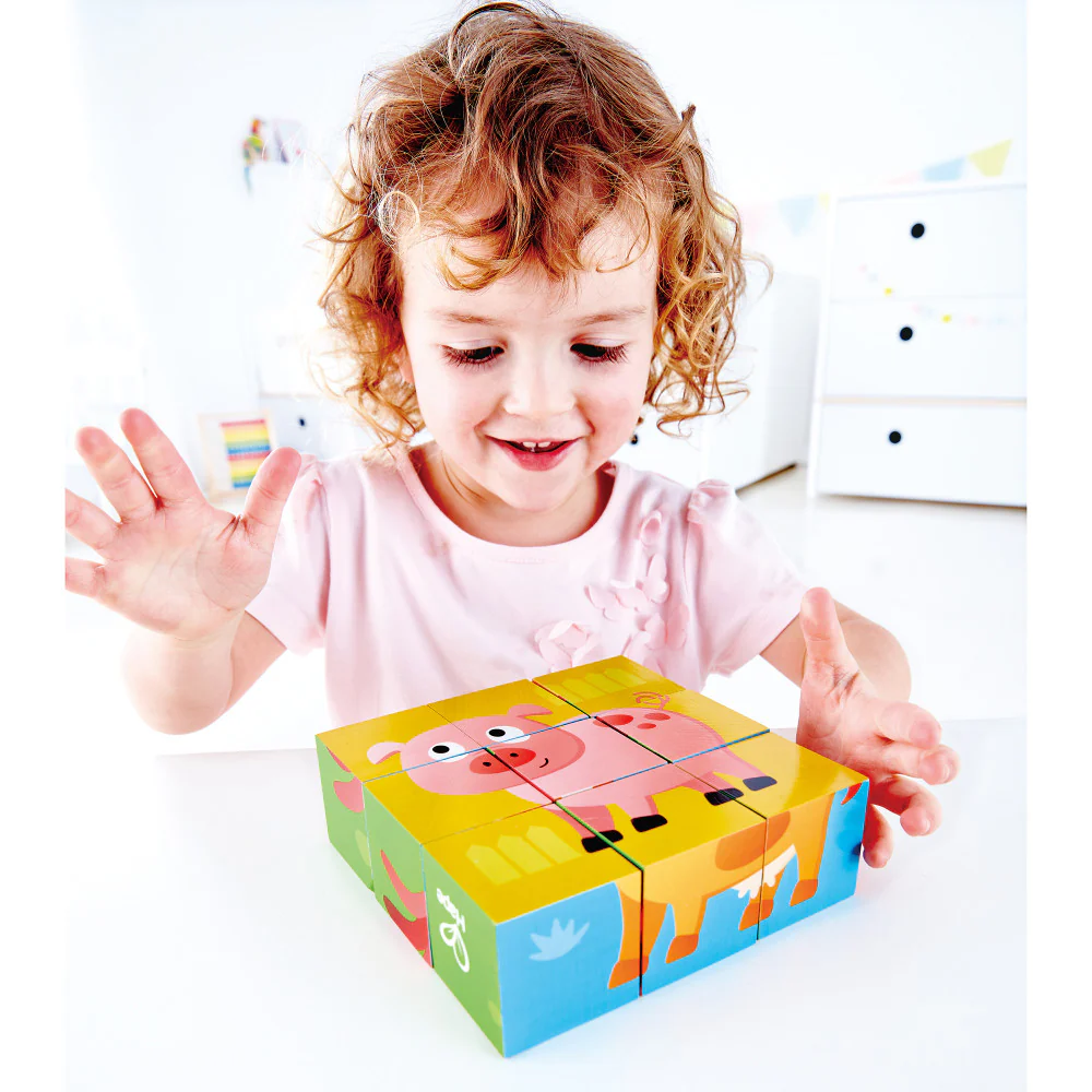 Hape Farm Animals 9pc Wooden Stacking Puzzle - Image 6