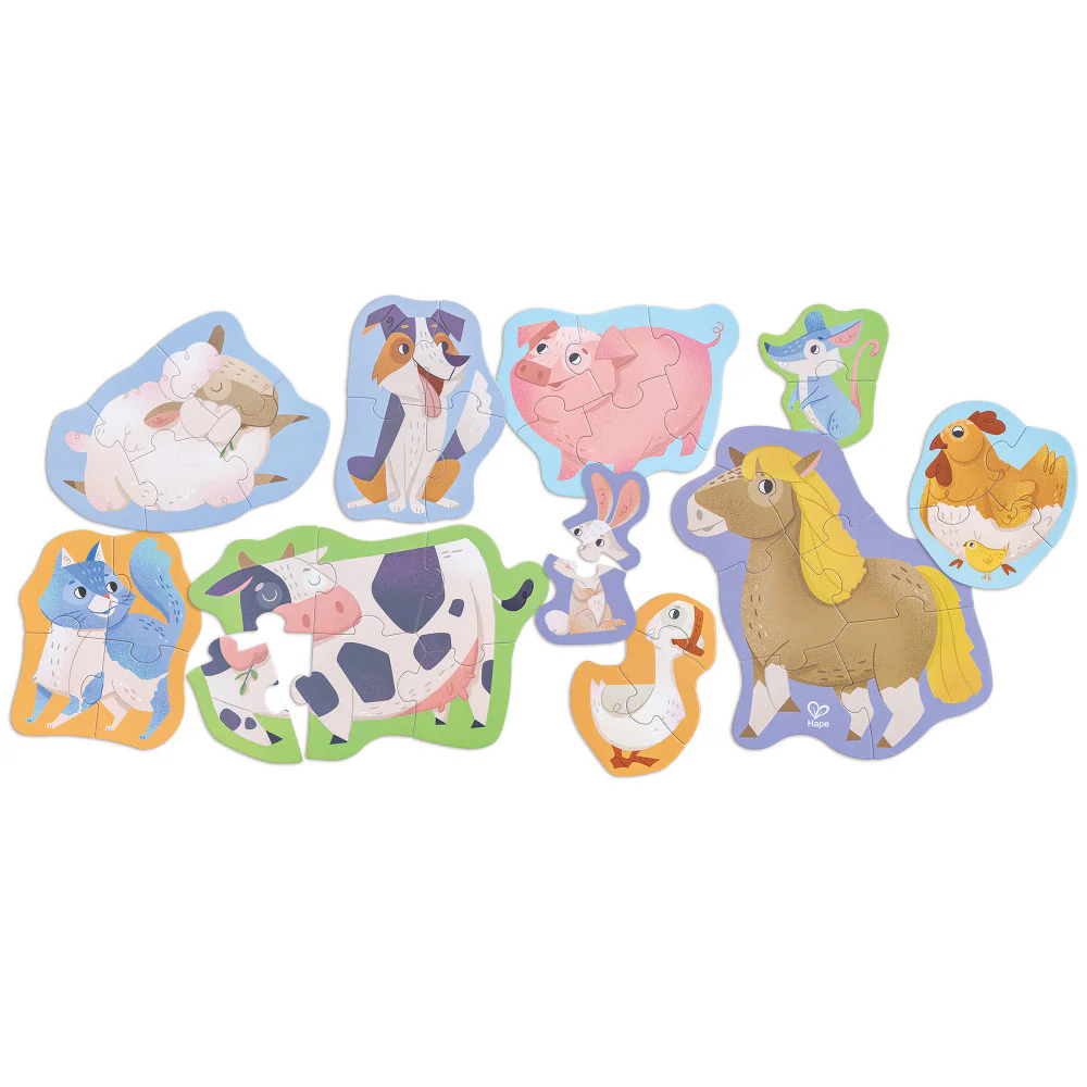 Hape Farmyard Friends 10 Mini Animal Shaped Puzzles - Image 3