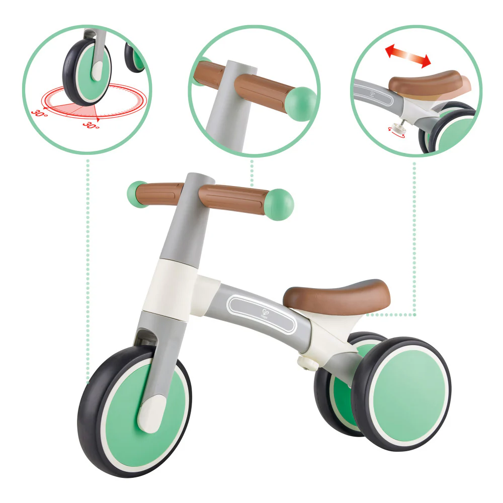 Hape - First Ride Balance Bike - Light Green - Lightweight 3 Wheeled Tricycle - Image 4
