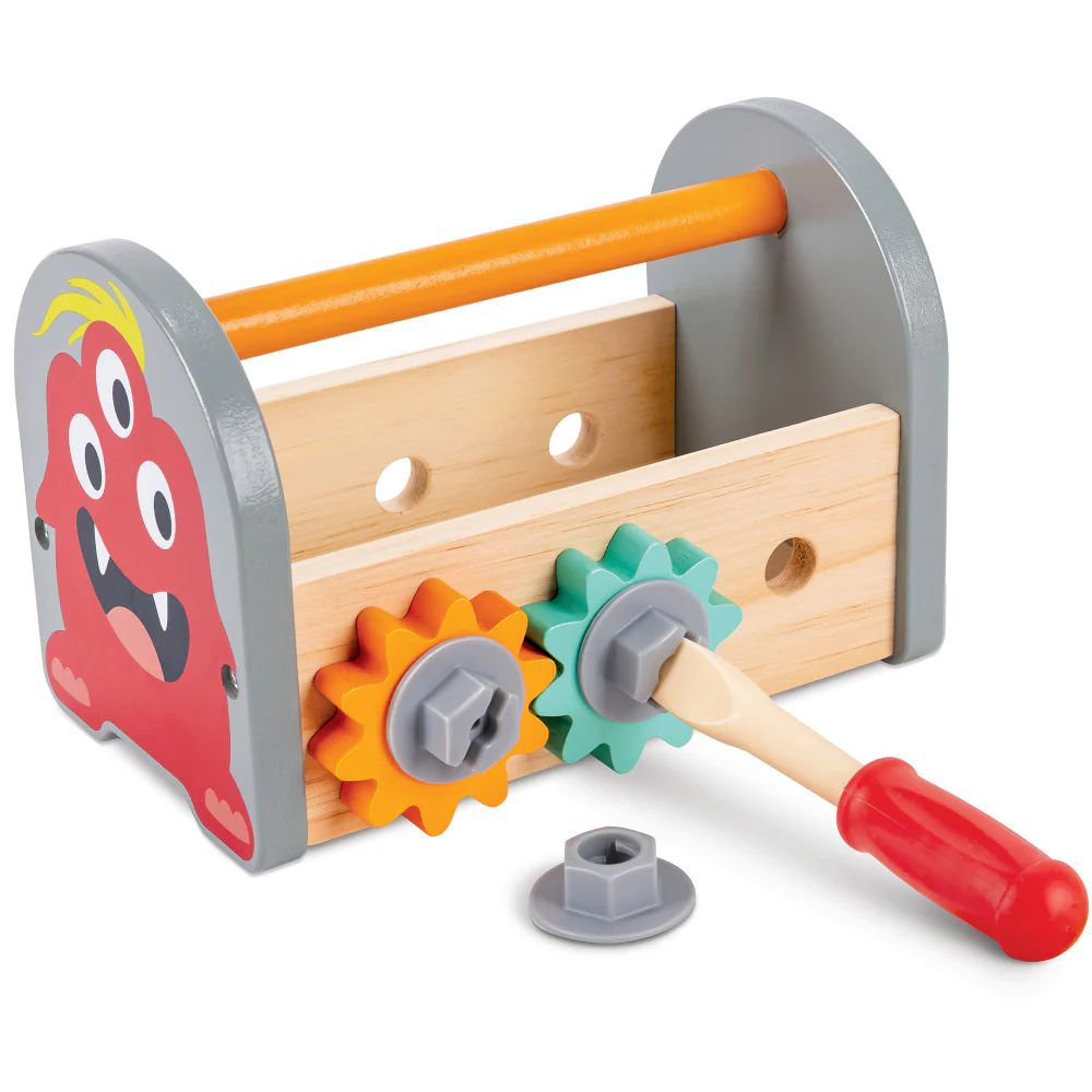 Hape 12-Piece Monster Fix-It Wooden Tool Kit - Colorful & Portable - Image 3