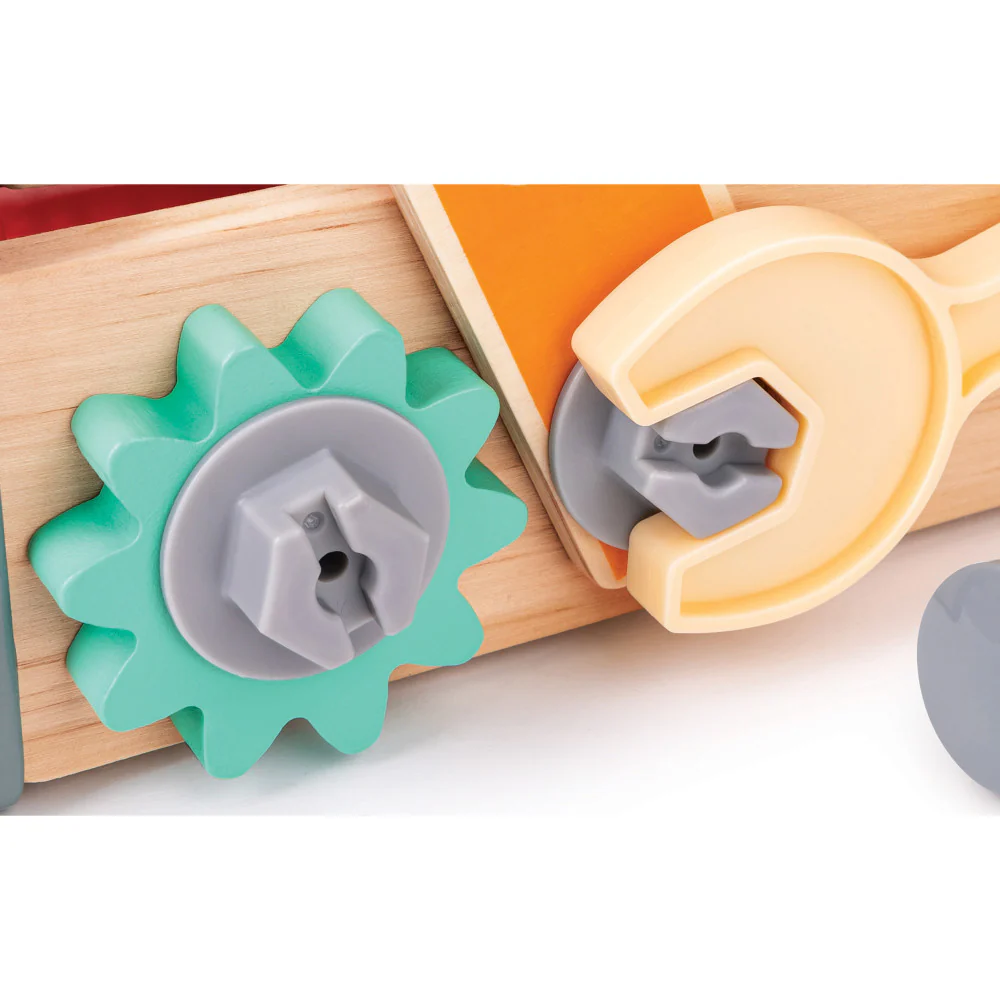 Hape 12-Piece Monster Fix-It Wooden Tool Kit - Colorful & Portable - Image 4
