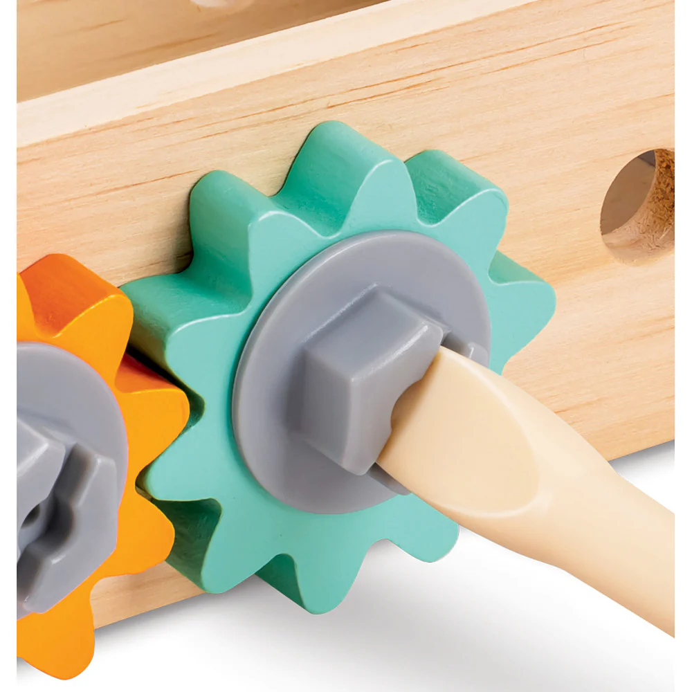 Hape 12-Piece Monster Fix-It Wooden Tool Kit - Colorful & Portable - Image 5
