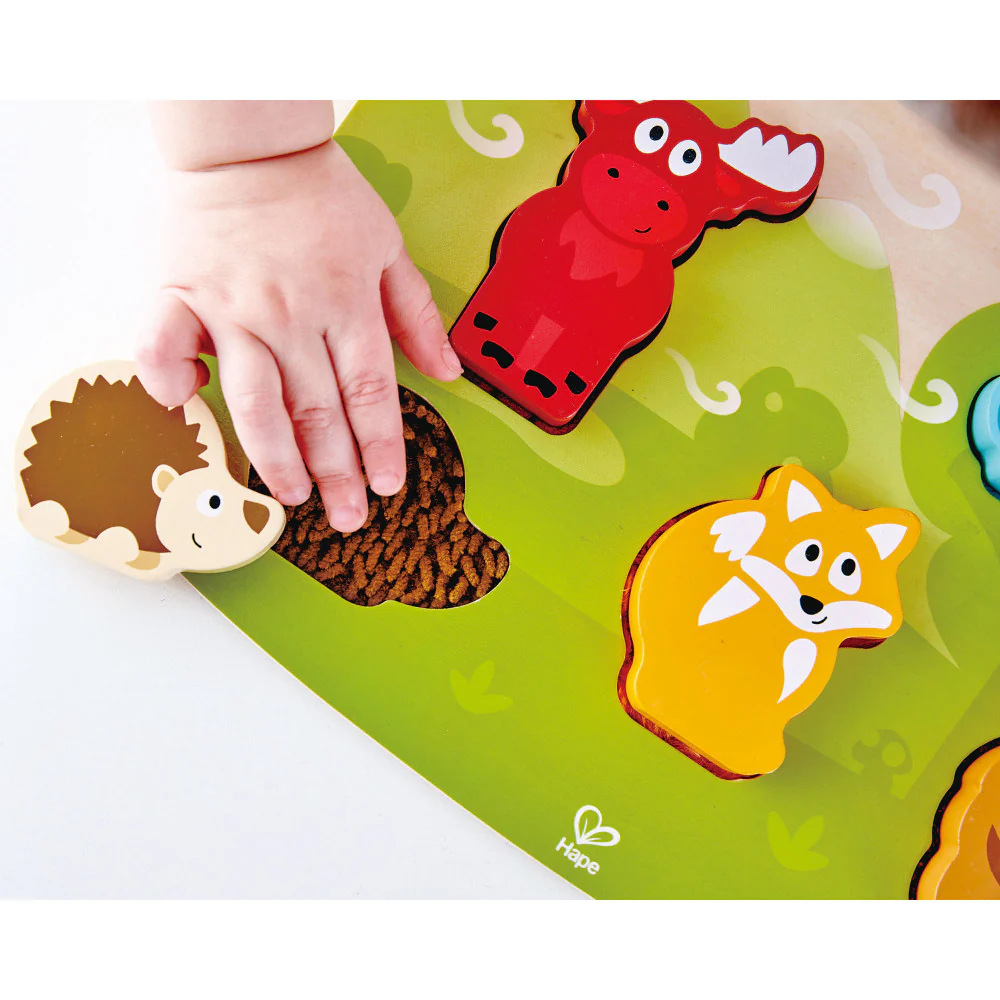 Hape Forest Friends 6pc Wooden Sensory Puzzle Toy - Image 3
