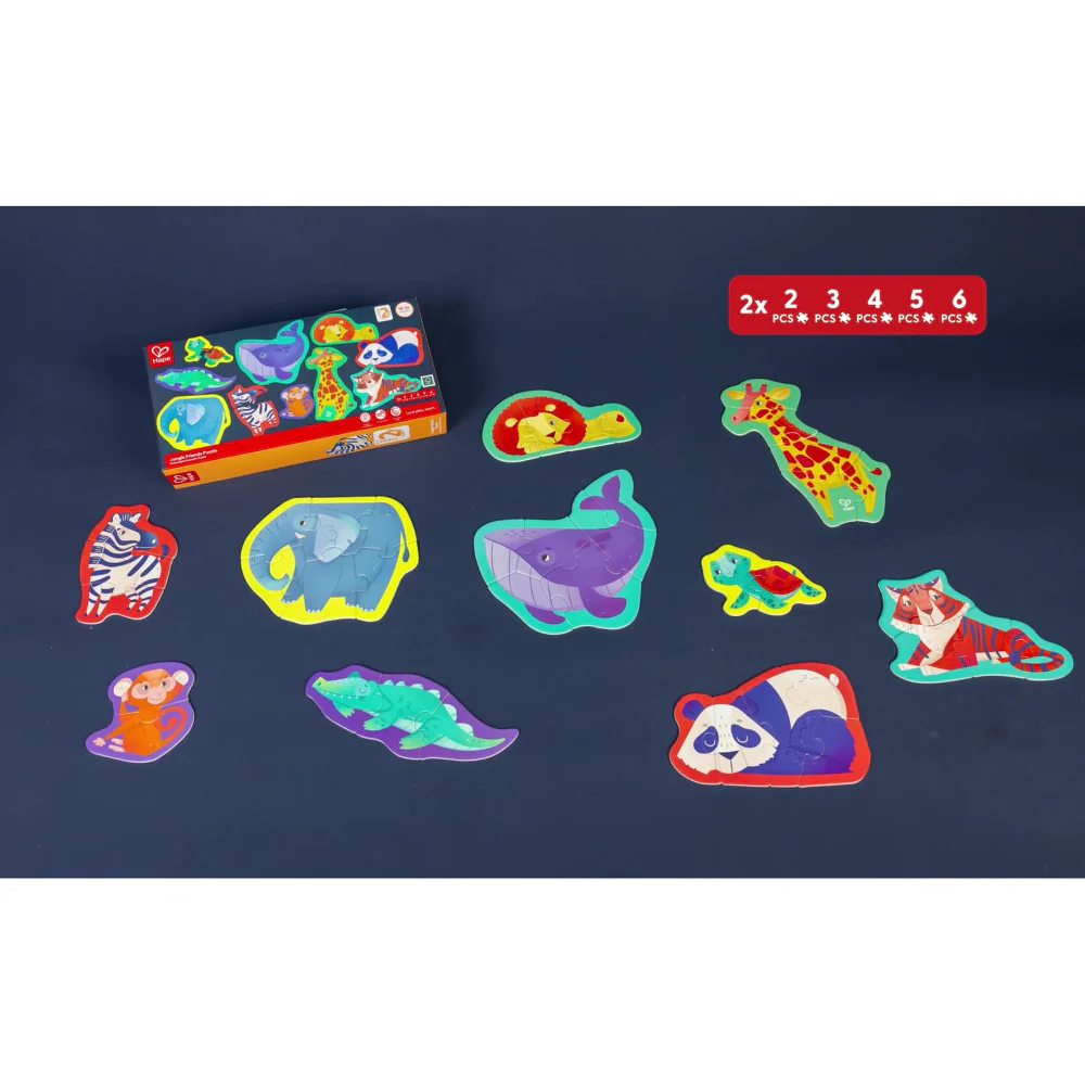 Hape Jungle Friends 10-Pack Animal Shaped Puzzles - Image 4