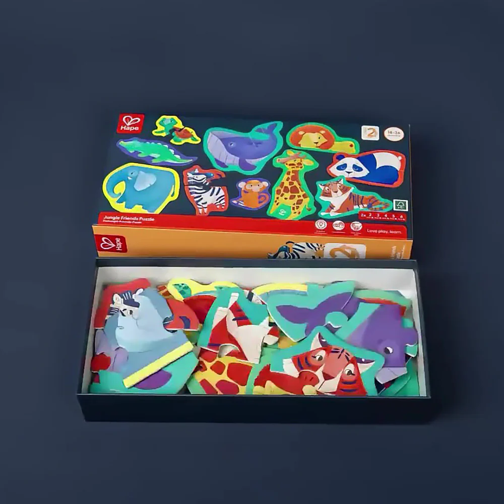 Hape Jungle Friends 10-Pack Animal Shaped Puzzles - Image 6