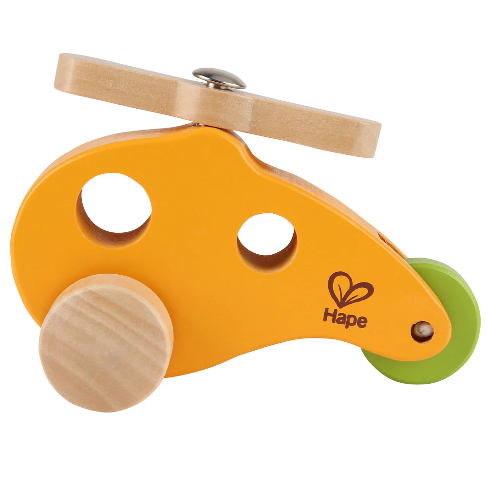 Hape Sunny Yellow Little Copter - Wooden Toy Helicopter for Toddlers - Image 3