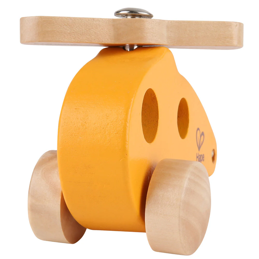 Hape Sunny Yellow Little Copter - Wooden Toy Helicopter for Toddlers - Image 5