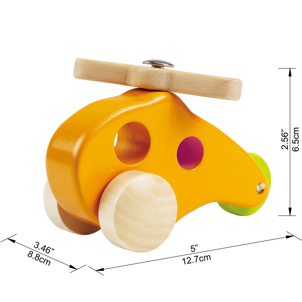 Hape Sunny Yellow Little Copter - Wooden Toy Helicopter for Toddlers - Image 6
