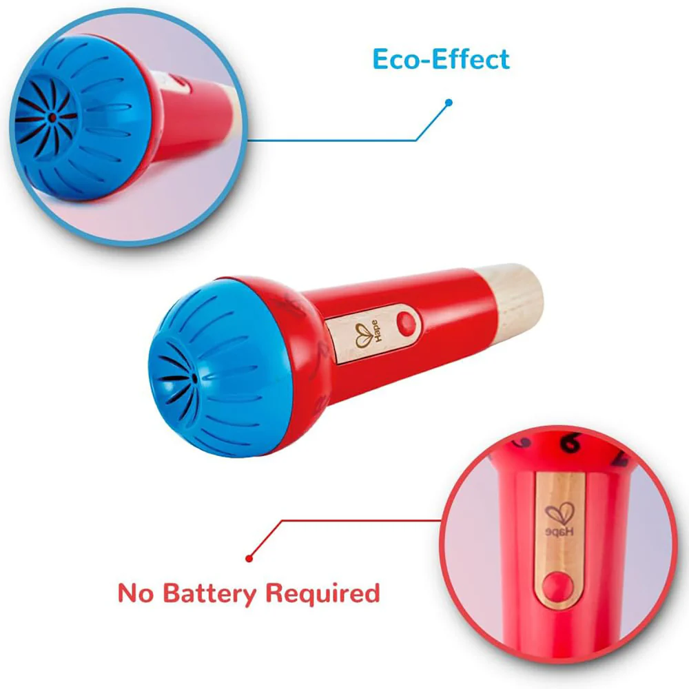 Hape Mighty Echo Microphone, Voice Amplifying Toy in Red & Blue - Image 3