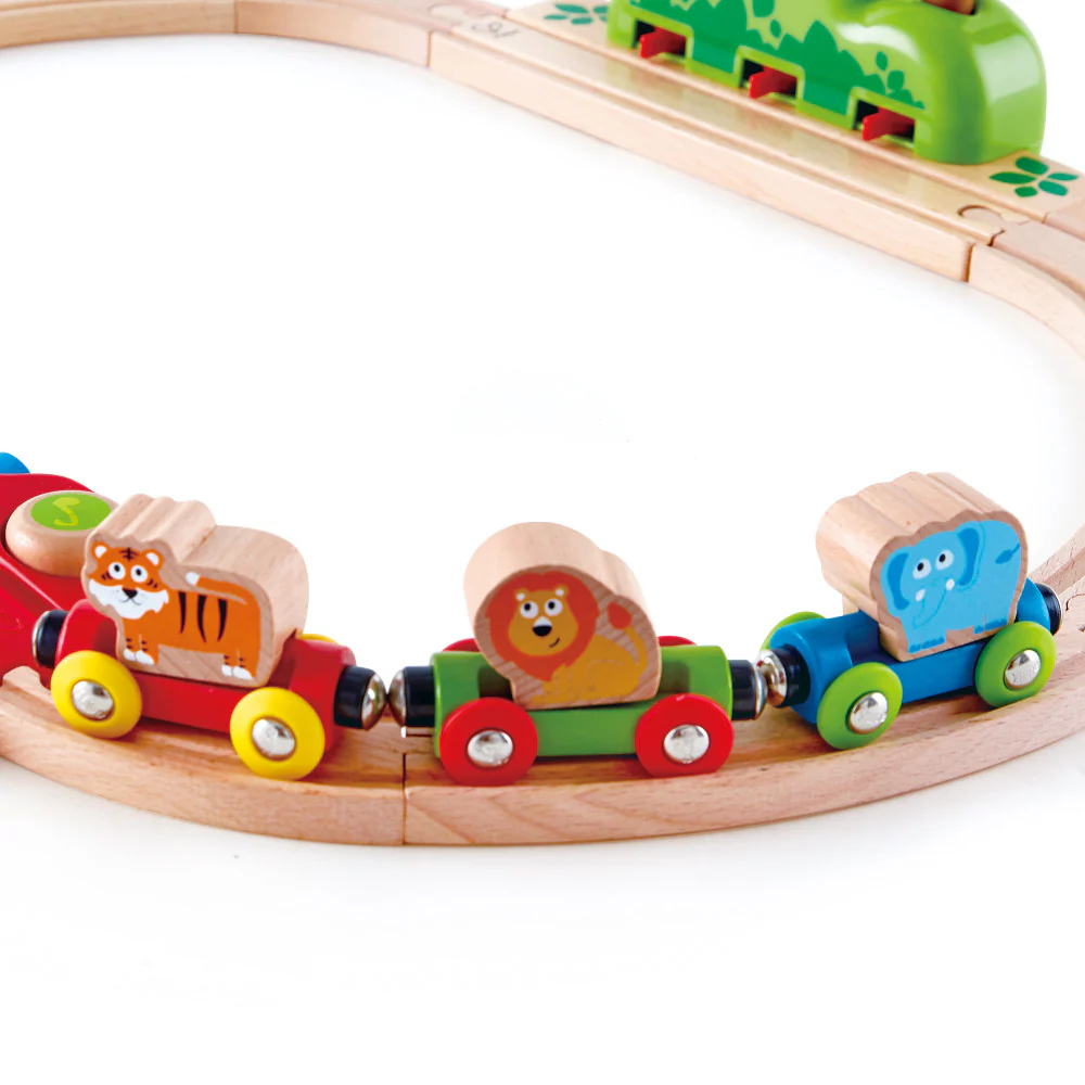 Hape Music & Monkeys Railway 19-Piece Wooden Train Set - Image 5