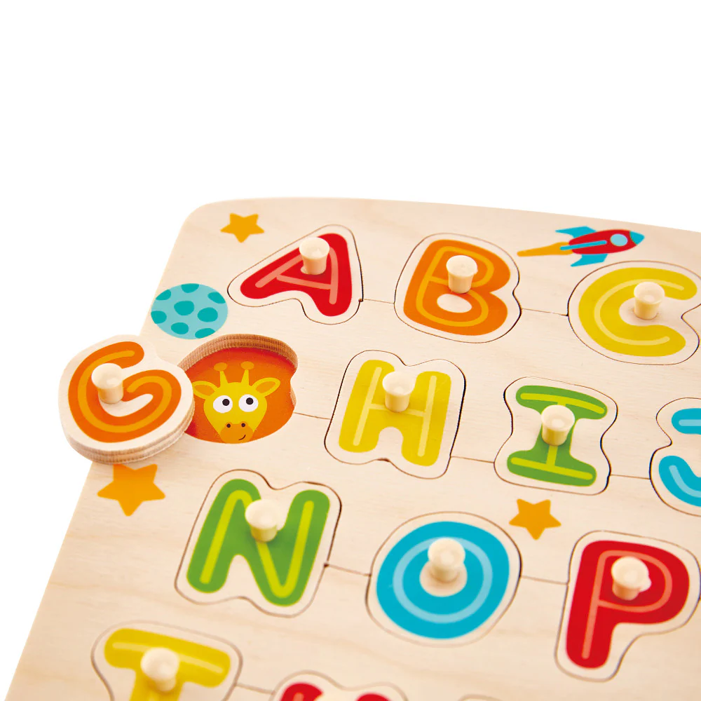 Hape ABC Picture 27pc Wooden Peg Puzzle - Educational Toy - Image 4