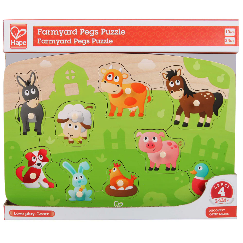 Hape Farmyard Wooden Peg Puzzle - 10pc - Image 6