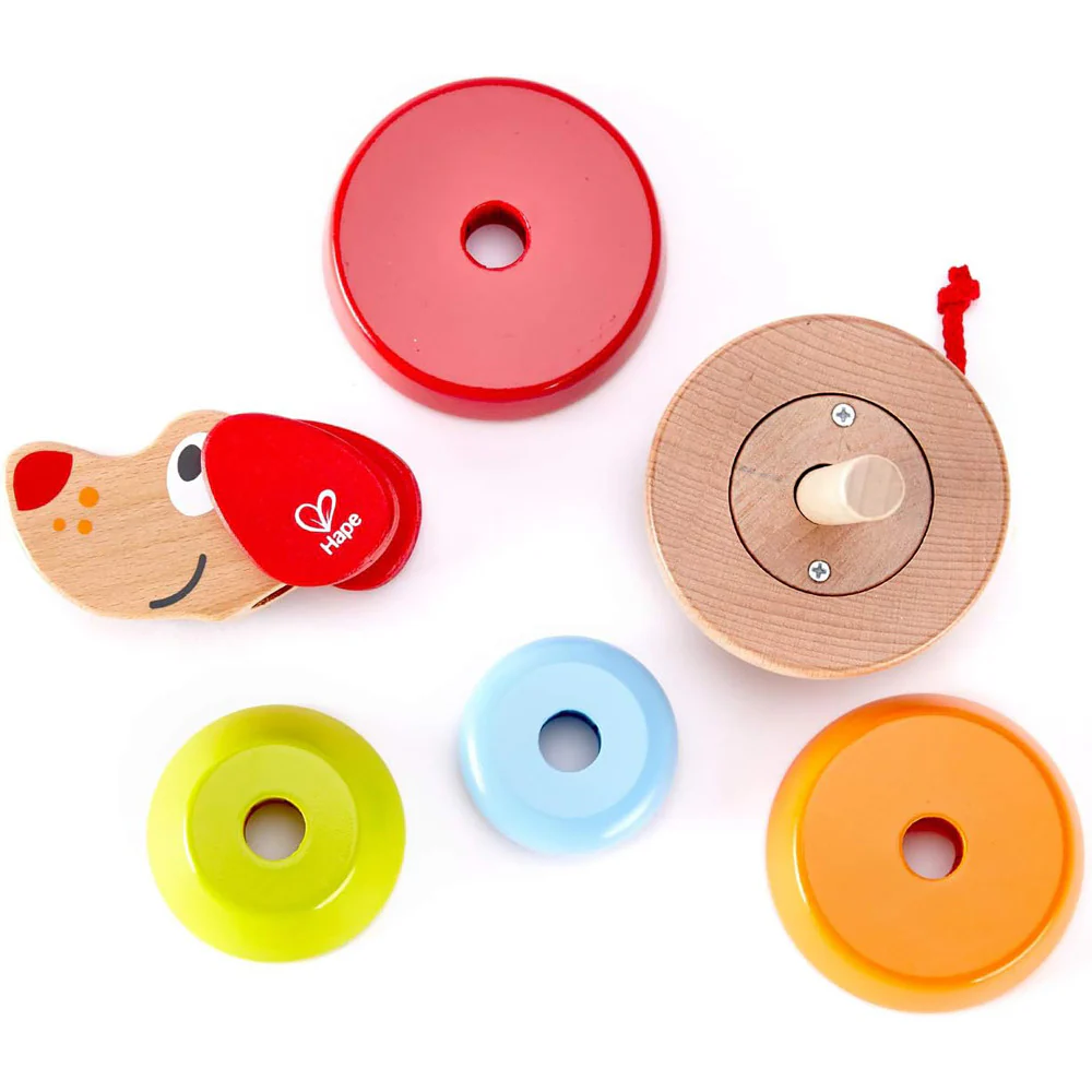 Hape Pepe Sound Stacker - Colorful Wooden Puppy Toy - Image 3