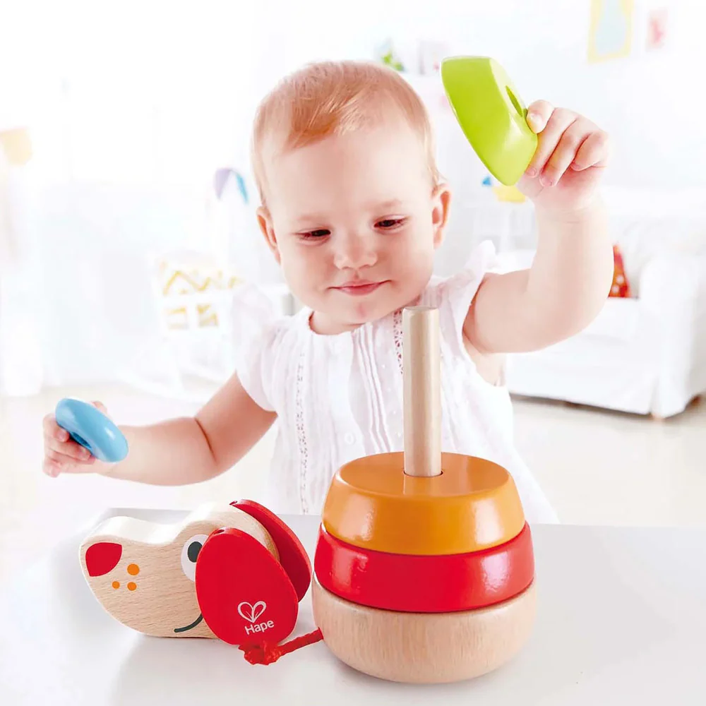 Hape Pepe Sound Stacker - Colorful Wooden Puppy Toy - Image 7