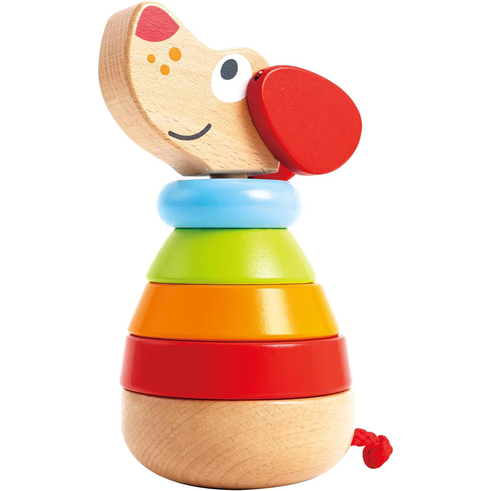 Hape Pepe Sound Stacker - Colorful Wooden Puppy Toy - Image 8