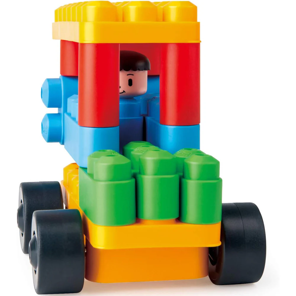 Hape PolyM Zoo Keeper 'n Cars Kit - 40pc Creative Building Blocks Set - Image 4