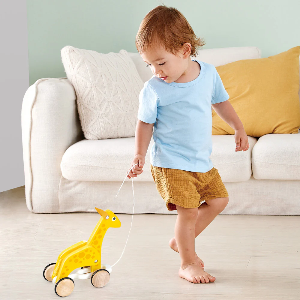 Hape Giraffe Pull Along Toy - Yellow - Image 3
