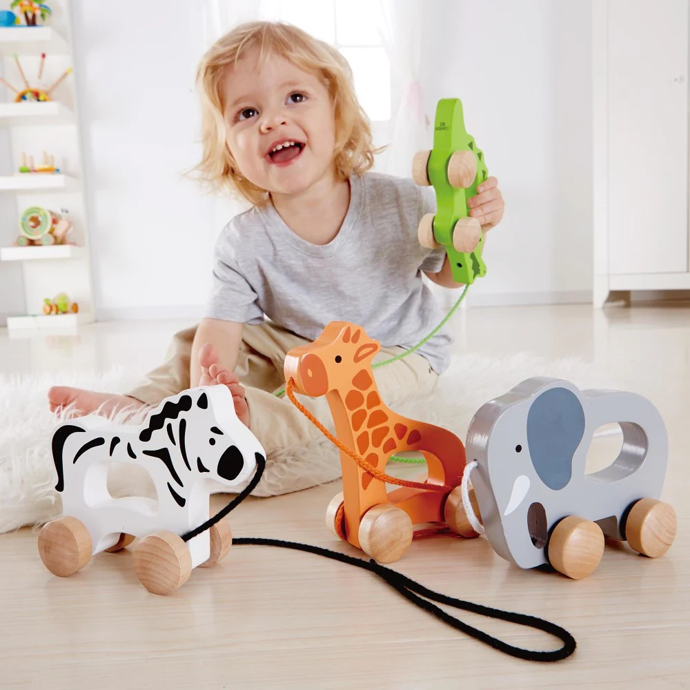 Hape Orange Giraffe Push & Pull - Wooden Toddler Toy - Image 4