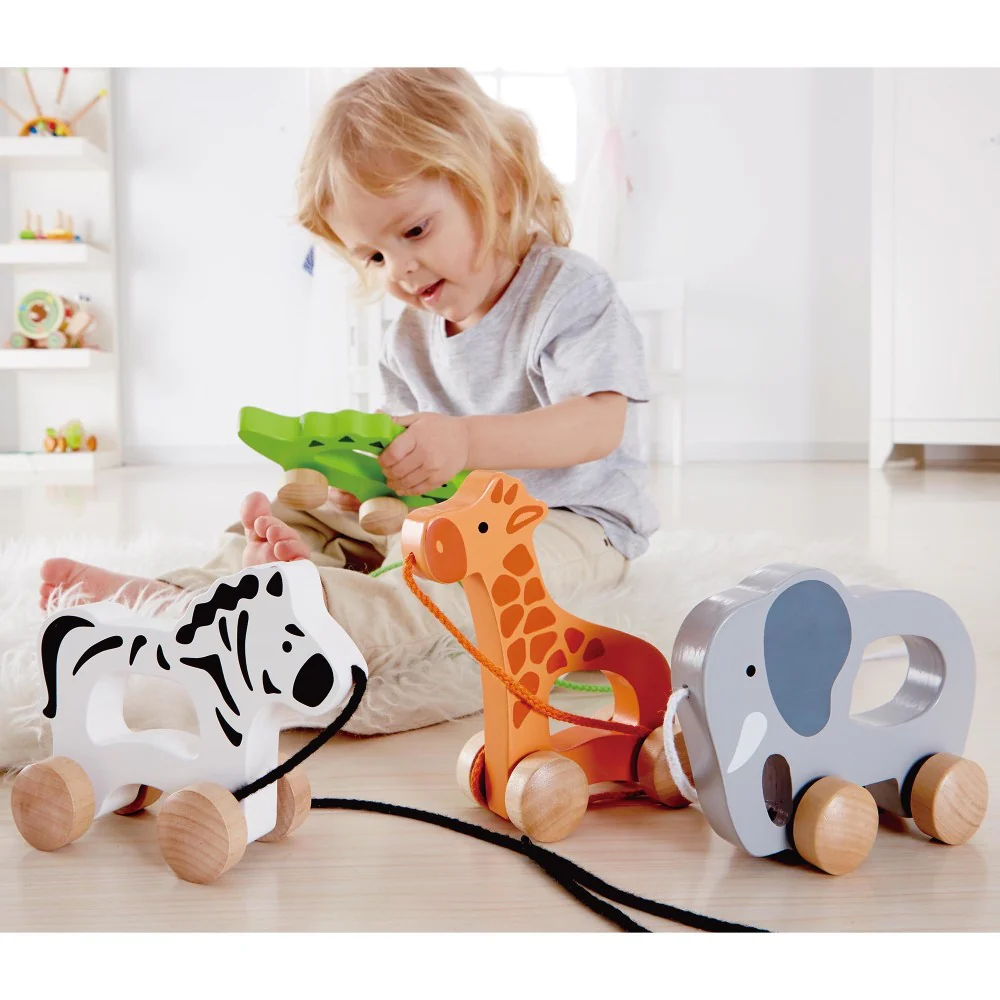 Hape Orange Giraffe Push & Pull - Wooden Toddler Toy - Image 5