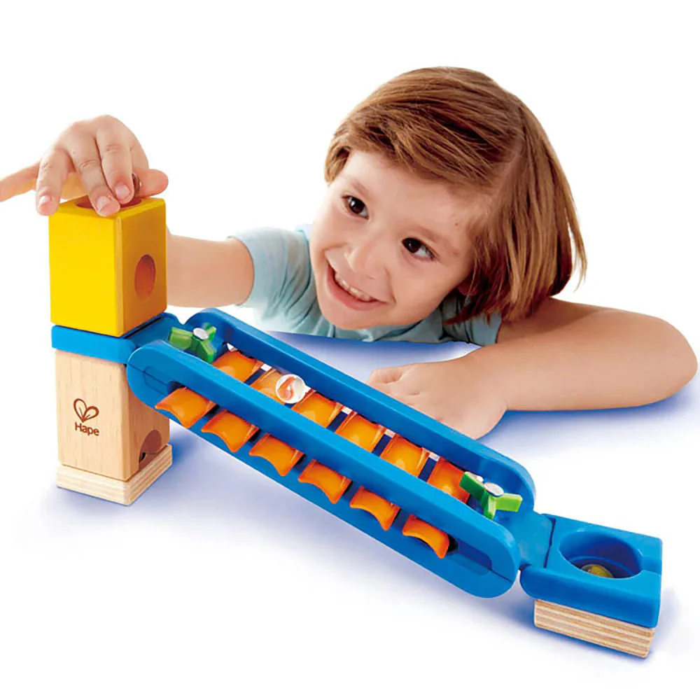 Hape Quadrilla 15-Piece Sonic Playground Marble Run with Xylophone Rail - Image 4