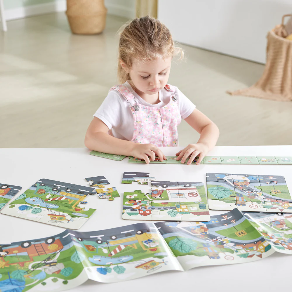 Hape Colorful Rescue Vehicles 4-in-1 Puzzle Set - Image 7