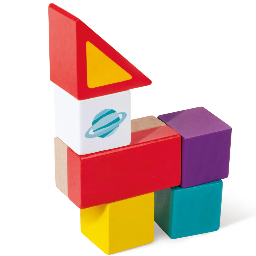 Hape Space Monster 54-Piece Wooden Block Set - Colorful and Creative Shapes - Image 4