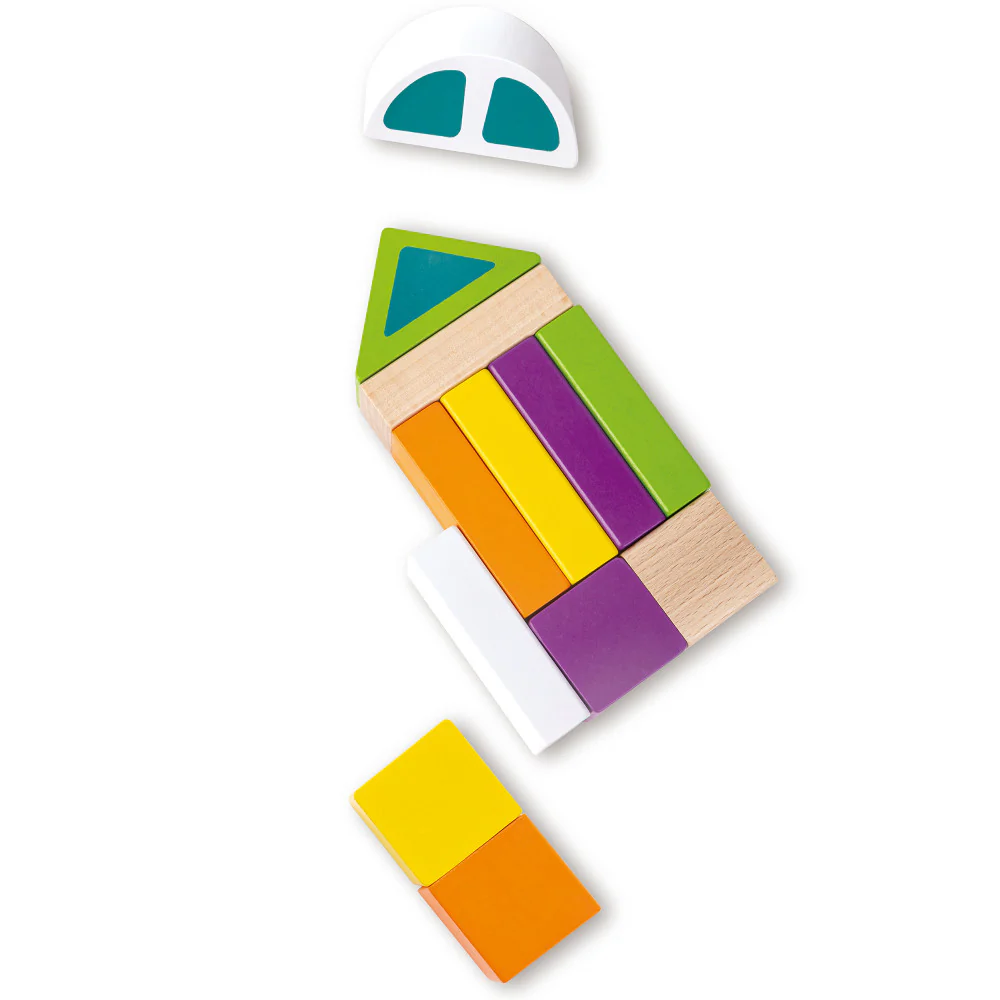 Hape Space Monster 54-Piece Wooden Block Set - Colorful and Creative Shapes - Image 5