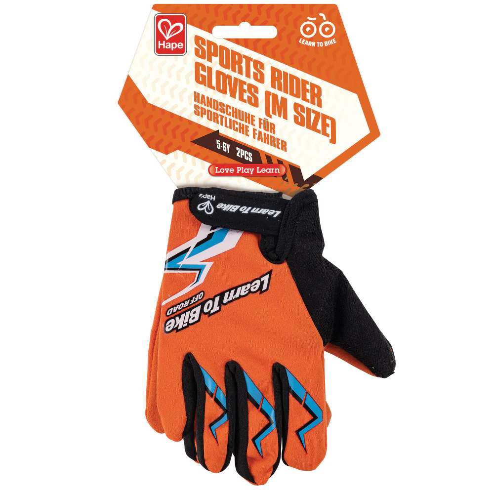 Hape Sports Rider Gloves - Reflective Orange - Medium Size for Biking, Age 3+
