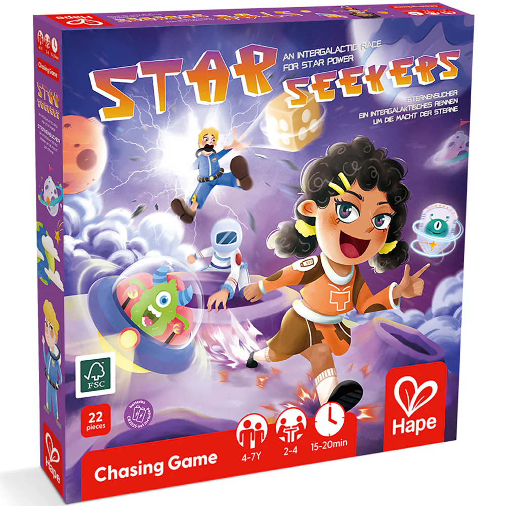 Hape Star Seekers Chasing Board Game - Galactic Adventure Family Fun