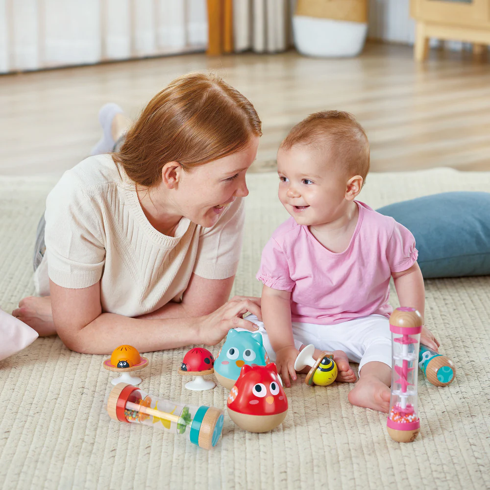 Hape Stay-Put Rattle Set - Colorful Insect Trio - Image 5