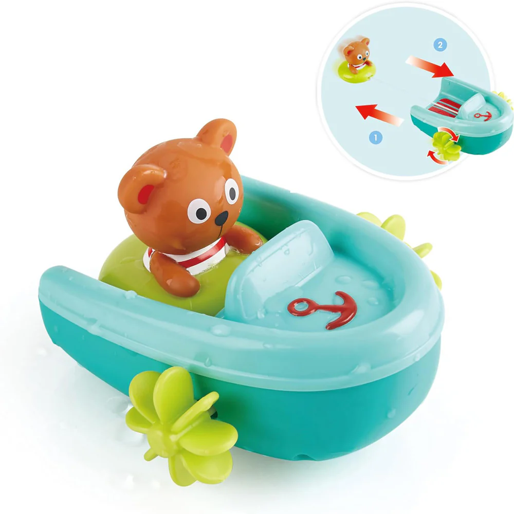 Hape Tubing Pull-Back Boat & Teddy Bear Adventure - Image 8