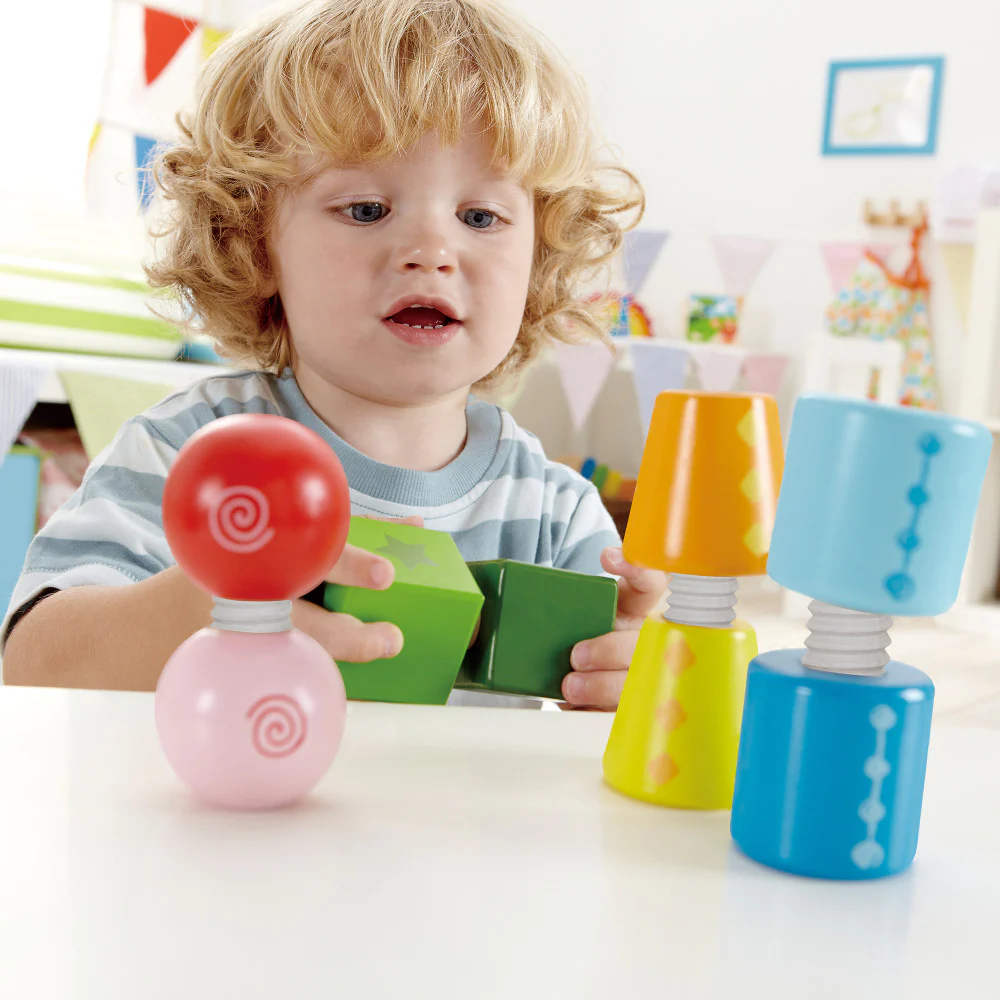Hape Twist & Turnables - Colorful Wooden Shapes Blocks - Image 4