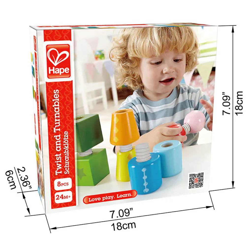 Hape Twist & Turnables - Colorful Wooden Shapes Blocks - Image 7