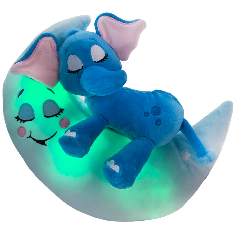Happy Nappers Lullabrites 12 inch Interactive Elephant Plush - Blue - Image 3